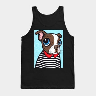 Brown Boston Terrier Dog Tank Top